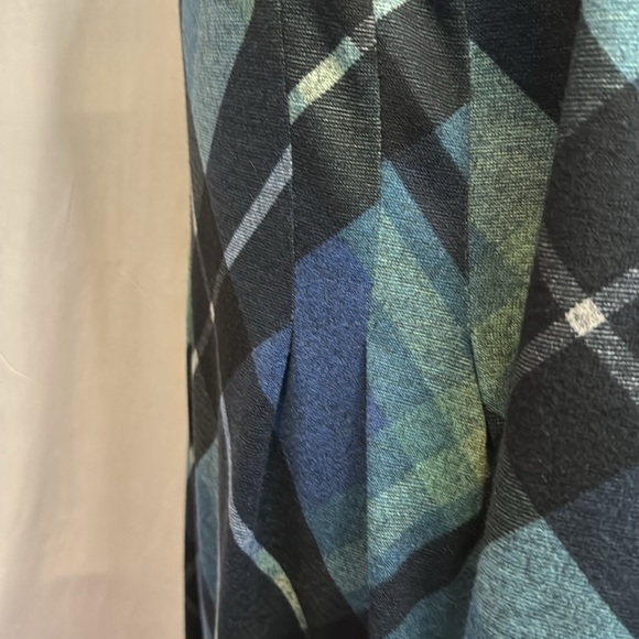 NWT Connected Apparel Green/Blue Plaid Midi A-Line Knit Dress in Size 8 - Picture 9 of 16